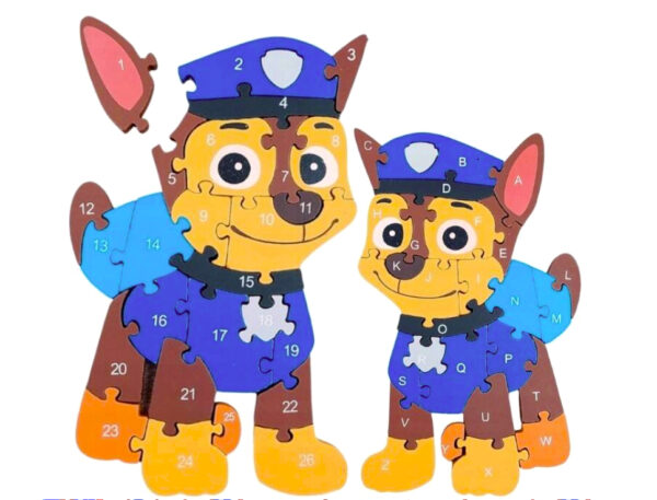DREWNIANE PUZZLE PSI PATROL FIGURKA
