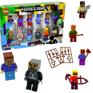 Mini Figurki Minecraft 12 sztuk + Akcesoria