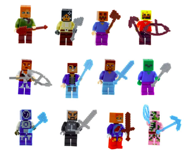 Mini Figurki Minecraft 12 sztuk + Akcesoria - obrazek 2