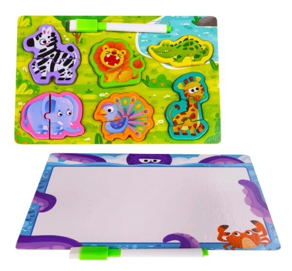 🧩Zestaw Edukacyjny 2w1 – Puzzle + Tablica do Rysowania z Mazakiem - obrazek 6