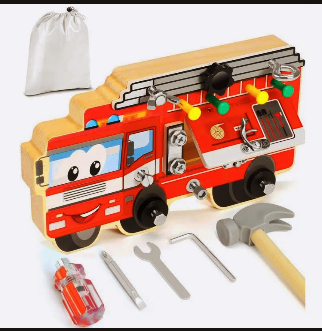 🚒 Drewniany Zestaw Straż Pożarna – Zabawka Edukacyjna 👷♂️🔧