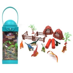 🦕🎁 Zestaw Dinozaurów w Koszyczku – Przenośny Świat Prehistorii! 🌴🦖