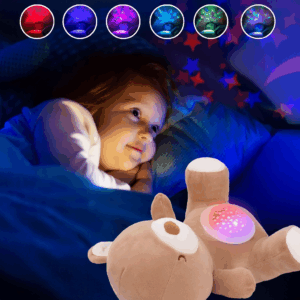 🧸✨ Pluszowy Słonik z Projektorem Gwiazd i Kołysankami ✨🧸