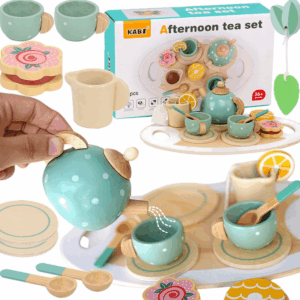 🍵🌸 Drewniany Zestaw do Herbatki – KABI Afternoon Tea Set 36m+