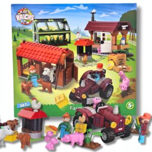🌾🚜 Klocki konstrukcyjne – FARMA 367 elementów 🐄🐖